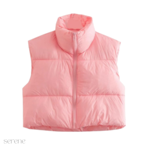 Cropped Puffer Vest serene bands