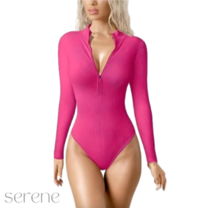 Snatched Zip-Up Bodysuit serene bands