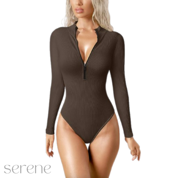 Snatched Zip-Up Bodysuit serene bands