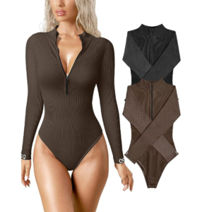 Snatched Zip-Up Bodysuit serene bands