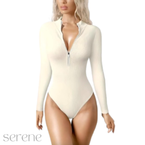Snatched Zip-Up Bodysuit serene bands
