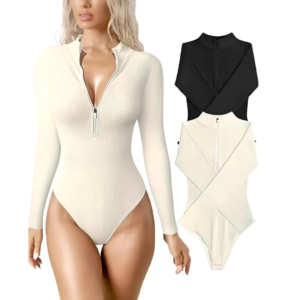Snatched Zip-Up Bodysuit serene bands