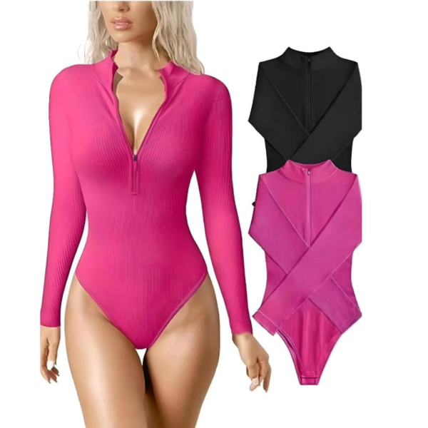 Snatched Zip-Up Bodysuit serene bands
