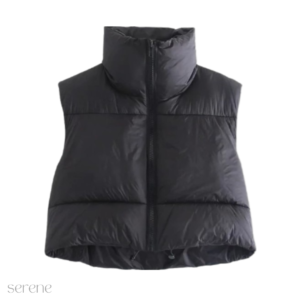 Cropped Puffer Vest serene bands